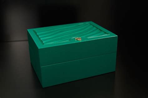 rolex boxes over the years|Rolex green wave box.